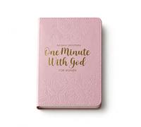 Kuvet One Minute with God for Women, 365 Daily Devotional Book, Pink Leather-Covered Christian Prayer Book, 17 x 12 x 2.4 cm, Daily Reflections for Quiet Time and Christian Gifts