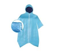 Kuvias Men’s Reusable Raincoat - Heavy Duty Waterproof Rain Jacket with Hood & Popper Buttons - Ideal for Camping, Sports & Festivals (UK, Alpha, L, Regular, Regular, Standard, BLUE)