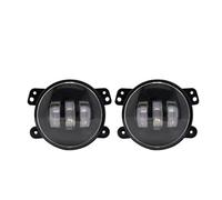 KUVIEZ Fog Lamp For Jeep For Wrangler For JK TJ LJ For Dodge For Chrysler 60W 4 Inch LED Fog Lights With White Halo Ring DRL Amber Turn Signal Lamp Fog Lights(2pcs a)