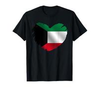 Kuwait Flag On Shape Of Heart Kuwaiti Kuwait Lovers T-Shirt