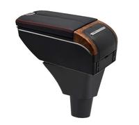 KUWAYO Fit For Renault Zoe Armrest Box Double Doors Open 7USB Centre Console Storage Box Arm Rest(H Style All black)