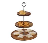 KUWHSIOP Cupcake Stand, 2/3 Tier Wooden Round Food Risers Dessert Table Display Tree Tower for Wedding Home Party Birthday,B,Large