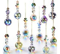KUWUNG 12 Pcs Crystal Ball Ornaments for Christmas Tree, Xmas Baubles 22mm Rainbow Christmas Prism Crystal Glass Baubles,Glass Christmás Tree Decorations for Xmas Trees Hanging Decorations