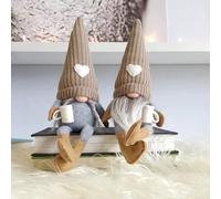 KUWUNG 2 Pack Coffee Gonk Gnome Plush, Handmade Caffe Swedish Gnomes for Caffe Bar or Home Kitchen Decor, Kitchen Gifts Gonk Gifts for Women, Coffee Lovers (2 Pack Coffee)