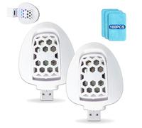 KUWUNG 2 Packs Portable USB Electrical Mosquito Repellent Killer Hiking, 100 Tablets Mosquito Repellent Plug Bug Zapper Indoor, Indoor mute ultrasonic pest repeller Suitable for mosquito control