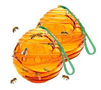 KUWUNG 2 Pcs Wasp Traps, Reusable Spherical Wasp Nest Killer, Waterproof WaspTraps Outdoor Hanging Easy to Clean, Hornet Catcher, Bee Catcher, Fly Trap, WaspCatcher for Garden Patio Yard Camping