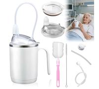 KUWUNG 500ml Adult Sippy Cups for the Elderly Non Spill, 4 in 1 Sippy Cup for Adults with Straw and Lid, Anti Choke Non Spill Cups, Stainless Steel Dysphagia Cups for Disabled Adults Drinking Aids