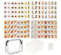 KUWUNG 65 Blocks Mahjong Tile Game, Seaside Escape Game Mahjong Sets, Fruit & Pet Pattern Mah Jong Game, Reusable Funny Mini Mah Jong Set, Beachside Board Games, Family Board Game for Kids and Adults