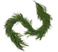 KUWUNG 9ft/2.7m Artificial Norfolk Pine Garland, Artificial Pine Garland, Green Cedar Garlands, Christmas Garlands for Table, Mantle, Wall, Window, Stairs, Indoor, Outdoor Christmas Decorations