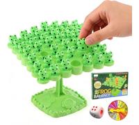 KUWUNG Balance Game Frog 48 PCS, Balance Board Game with Dice, Maths Games, Multiplayer Desktop Stacking Interactive Game for Adults Kids Family Gathering Educational Desktop Toys