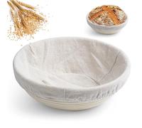 KUWUNG Banneton Proofing Basket, 8 Inch Round Bread Proofing Basket with Cloth Liner, Natural Rattan Sourdough Proving Baskets 20 x 8 cm, For Baking Enthusiasts and Beginners