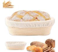 KUWUNG Banneton Proofing Basket, Oval Bread Proofing Basket with Cloth Liner, Natural Rattan Sourdough Proving Baskets, For Baking Enthusiasts and Beginners