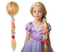 KUWUNG Children's Blonde Wig, 85 cm Princess Wig Braid, Rapunzel Costume Wig for Children with Artificial for Fairy Tales, Carnival, Theme Party (Gold)