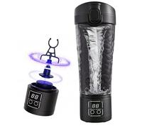 KUWUNG Electric Protein Shaker Bottle 700ml, USB Rechargeable Shaker Cup with Removable Base, Portable Blender Cup for Gym and Travel, Protein Shakes, Meal Replacement Shakes (Black)