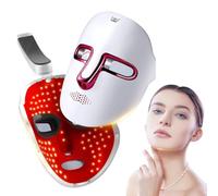 KUWUNG LED Face Mask, 7 Colors LED Face Light Therapy Mask, Red Light Therapy Facial Beauty, Rechargeable LED for All Skin Types, Anti-Aging and Skin Rejuvenation Brightening Skin, Firming