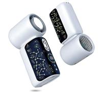 KUWUNG Portable Handheld Fan, 1-100 Stepless Turbo Powerful Cooling Portable Fan, 3000mAh USB Mini Fan with Starry Sky LED Display, Hand Held Fans Rechargeable for Home Office Bedroom Outdoor (White)