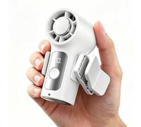KUWUNG Portable Handheld Fan, Mini Fan with 6 Gear Wind, Rechargeable Hand Fan with LED Display & Lanyard, 18000RPM Ultra-Quiet for Camping Vacation Makeup Commuting Outdoor