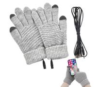 KUWUNG USB Heated Gloves, Screen Touch Compatible, Winter Thermal Mittens for Men Women, Adjustable Washable