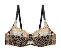 Kuxiadan Lace Bras for Women Sexy Womens Bras Ladies Floral Embroidered Bra Lace Underwired Non Padded Underwire Ultrathin Bra Sexy Lingerie Bralette Intimates Plus Size Transparent Mesh Underwire