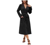 Kuxiadan Waffle Dressing Gown Women Robes for Women Knit Bathrobe Soft Lightweight Loungewear Long Knit Dressing Gown with Belt and Pockets Elegant Kimono Robe for All Seasons Spa Hotel, Homewear XXL