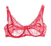 Kuxiadan Womenexy Bra Women's Floral Lace Bra Full Coverage See Through Bralettes Mesh Soft Bras Embroidered Unlined Non Padded Underwired Comfortable Daily Brassiere Everyday Bras UK