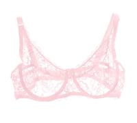 Kuxiadan Womenexy Bra Women's Floral Lace Bra Full Coverage See Through Bralettes Mesh Soft Bras Embroidered Unlined Non Padded Underwired Comfortable Daily Brassiere Everyday Bras UK
