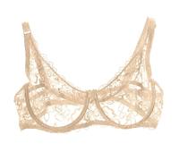 Kuxiadan Womenexy Bra Women's Floral Lace Bra Full Coverage See Through Bralettes Mesh Soft Bras Embroidered Unlined Non Padded Underwired Comfortable Daily Brassiere Everyday Bras UK