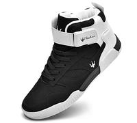 KUXIE Shoes Men's High Top Fashion Sneakers Outdoor Casual Sports Shoes Training Leather Shoes Mens Flats, M729-black, 8 UK