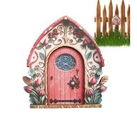 Kuxiptin Fairy Door - Wooden Art Door for Fairy Garden, Indoor or Outdoor