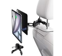 KUXIU Magnetic Wireless Charging Car Headrest Holder for iPad Pro 12.9/Air 13 M2/M3, Adjustable Long Arm Tablet Mount Back Seat for Kids, Road Trip Essentials Stand for iPad Pro 12.9'' 3rd/4th/5th/6th