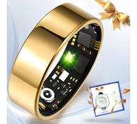 Kuxlagz Smart Ring Health Tracker for Women Men, Sleep Tracker with Heart Rate,SPO₂,Blood Pressure, Fitness Ring for Activity Monitoring, No Subscription, Step Tracker Ring for iOS&Android (Gold, #8)