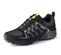 KUXUAN Cycling Shoes for Men - Peloton, Road Bike, MTB - Non-slip and Breathable Casual Shoe - Black, 45 EU