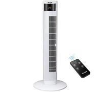 Kuyal Oscillating 38-inch Tower Fan, Powerful 45W Motor with Remote Control, 12 Hour Timer and 3 Cooling Fan Speeds for Home and Office White