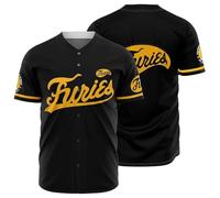 KUYBOBCEL Men's The Furies Baseball Movie Jersey Shirts Costume Stitched, Black, Large