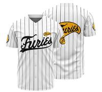 KUYBOBCEL Men's The Warriors Furies Baseball Movie Jersey Shirts Costume Stitched, White, XXXXL