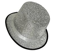KUYCCSTRESI Magician Hat Classic Top Hat for Stage Shows Performance Formal Events Fancy Dress Accessory Theatre Show Headwear Christmas Party Attire Sleek Design(Silver Silver Silk o_58cm 3pcs)