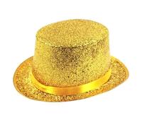 KUYCCSTRESI Magician Hat Classic Top Hat For Stage Shows Performance Formal Events Fancy Dress Accessory Theatre Show Headwear Christmas Party Attire Sleek Design(Gold_55cm 3pcs)