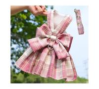 KUYCCSTRESI Rabbit Harness and Leash Set for Bunnies Adjustable Pet Walking Gear for Safe Outdoor Exploration(Dress Set Dark Pink,XS)