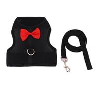 KUYCCSTRESI Rabbit Harness and Leash Set for Bunnies Adjustable Pet Walking Gear for Safe Outdoor Exploration(Black,M)