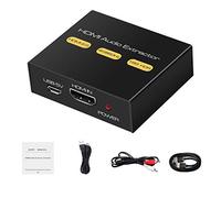 KUYIA HDMI Audio Extractor - HDMI Video & Audio Splitter Converter with 3.5mm Stereo Audio Out Adapter for HDTV, PS4 Slim, Xbox, Chromecast (Black)