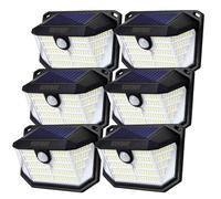 kuyimy Solar Outdoor Lights, 230 LED with Motion Sensor and 3 Modes, IP65 Waterproof, 270° Wide Angle Light, Easy-to-Install Intelligent Security Wireless Wall Lights for Patio, Front Door(6 Pack)