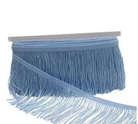 KUYLENT 6.5 Yard 4 Inches Polyester Fringe Trim Lace Chainette Tassel Fringe Trimming for Latin Dress Stage Clothes Lamp Shade Decoration DIY (Turquoise)