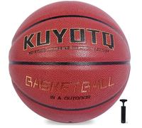 KUYOTQ Basketball - Moisture Absorbing Composite Leather Superior Grip Basketball - Official Size 7 (29.5") Indoor Outdoor Basketball for Mens Ages 12+ (with Pump)