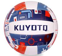 KUYOTQ Cyberpunk Outdoor Volleyball Official Size 5 Thickened Surface Soft Leather in&Outdoor Volleyball for Youth Adults,Beach Play,Game,Training(Deflated)
