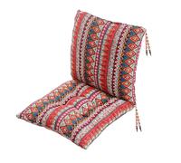 kuyouqi Thick Printed One-piece Chair Cushion with Ties, Square Seat Pad Back Cushion Soft Backrest Seat Cushions for Dining Sofa Office Study Garden (Bohemian Red, 40 x 80 cm)