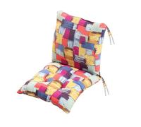 kuyouqi Thick Printed One-piece Chair Cushion with Ties, Square Seat Pad Back Cushion Soft Backrest Seat Cushions for Dining Sofa Office Study Garden (Colorful Graffiti, 45 x 90 cm)