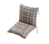 kuyouqi Thick Printed One-piece Chair Cushion with Ties, Square Seat Pad Back Cushion Soft Backrest Seat Cushions for Dining Sofa Office Study Garden (Grey Grid #2, 40 x 80 cm)