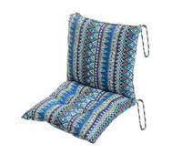 kuyouqi Thick Printed One-piece Chair Cushion with Ties, Square Seat Pad Back Cushion Soft Backrest Seat Cushions for Dining Sofa Office Study Garden (Bohemian Blue, 45 x 90 cm)