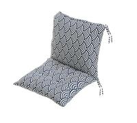 kuyouqi Thick Printed One-piece Chair Cushion with Ties, Square Seat Pad Back Cushion Soft Backrest Seat Cushions for Dining Sofa Office Study Garden (Wave, 45 x 90 cm)