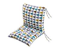 kuyouqi Thick Printed One-piece Chair Cushion with Ties, Square Seat Pad Back Cushion Soft Backrest Seat Cushions for Dining Sofa Office Study Garden (Colorful Triangle, 45 x 90 cm)